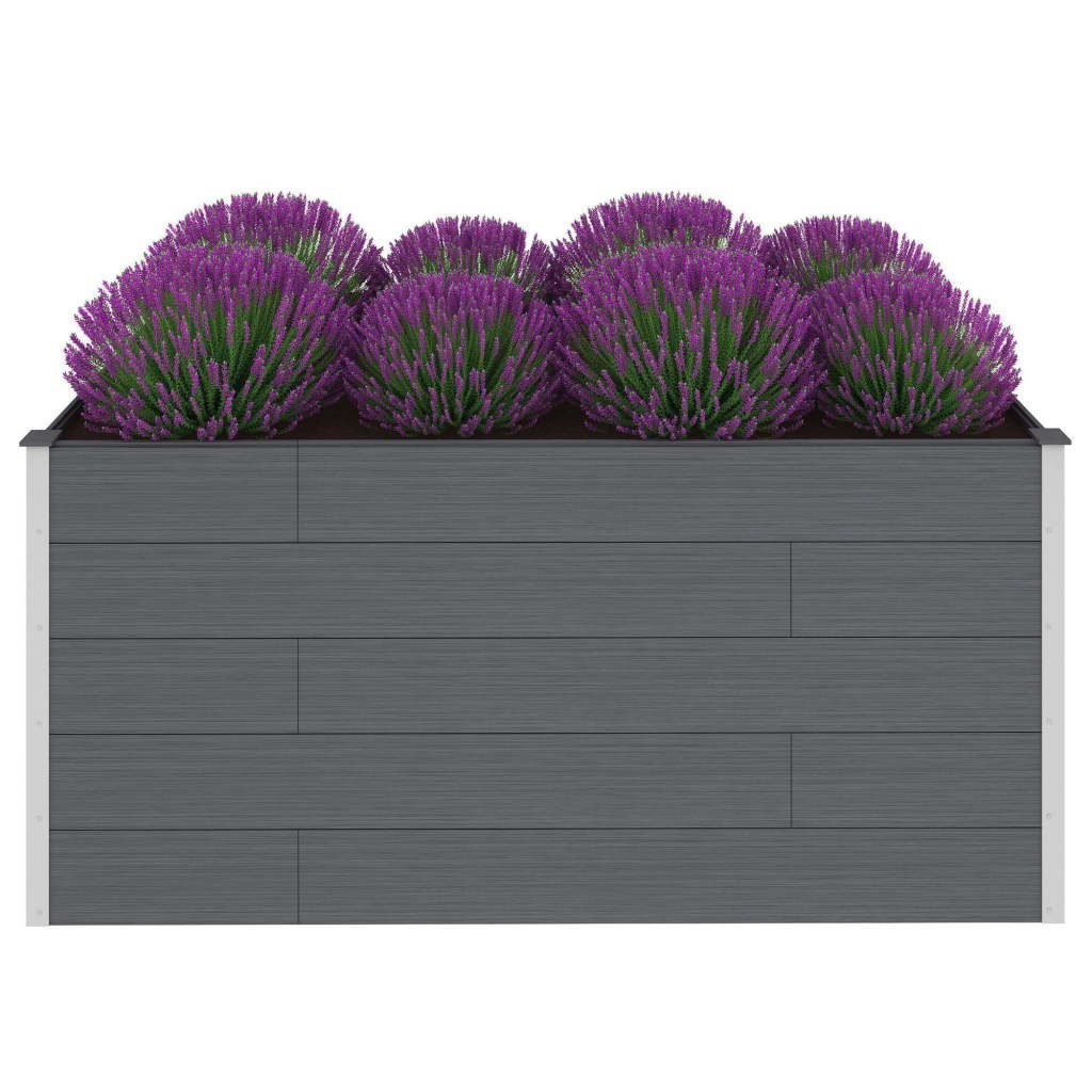 Garden Raised Bed Grey 200x50x91 cm WPC